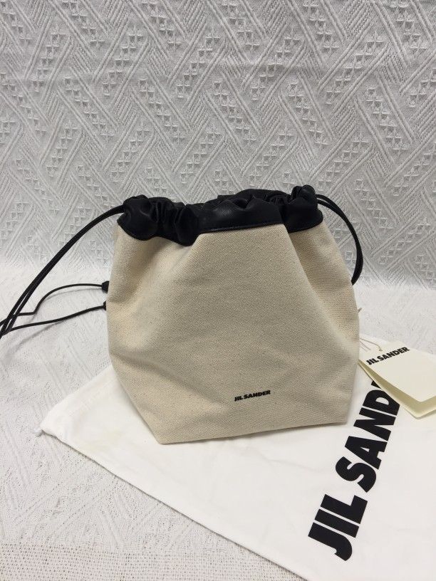 Jil Sander crossbody bag in canvas with leather trim