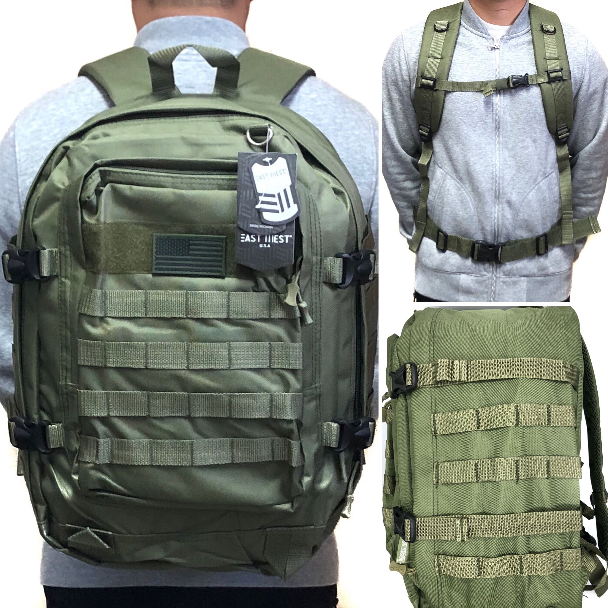 Brand NEW! Large Olive Green OD tactical military style Backpack molle system hiking gym work camping travel bag