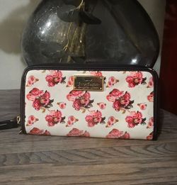 Juicy Couture Pink Rose Print Large Wallet/ Wristlet