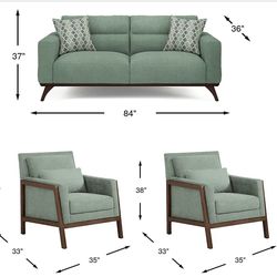 Broadview Park Stationary Sofa and 2 accent chairs ‼️