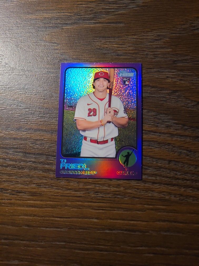 2022 Topps #98 Tj Friedl RC Purple Refractor Cincinnati Reds 