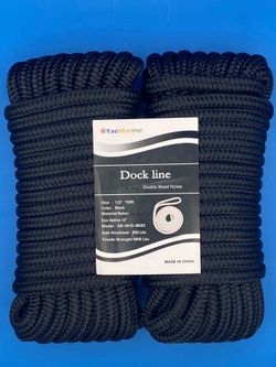 YaeMarine 2 Pack nylon dock line rope 1/2 X 60