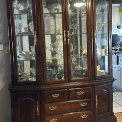 Thomasville China Cabinet-Solid Cherry Wood