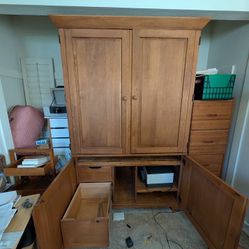 Ethan Allen "Hide a Desk" Armoire