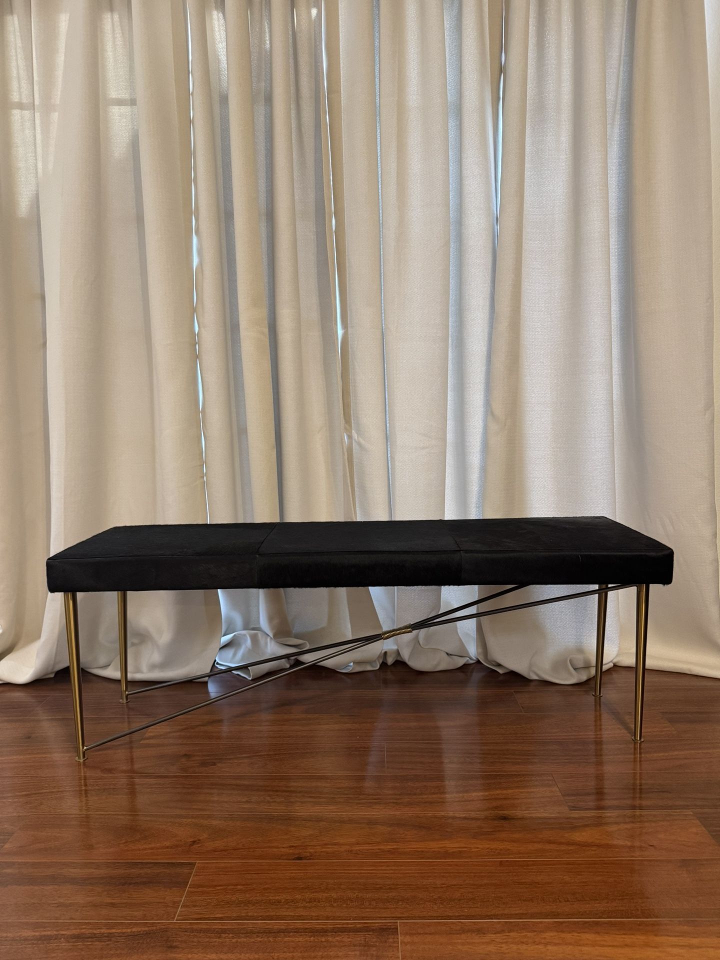 Cb2 Black Hide Bench