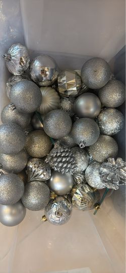 Silver Christmas Ornament Set