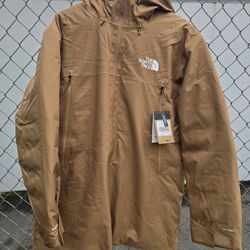 New North Face Mountain Range Parka  Size Large 600 Down Khaki Tan Jacket
