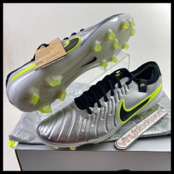 Nike Tiempo Legend 10 Elite FG Men’s 11 Mad Voltage Silver Black Volt DV4328-001