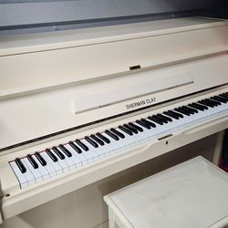 Sherman Clay Upright Piano, Beautiful cream color