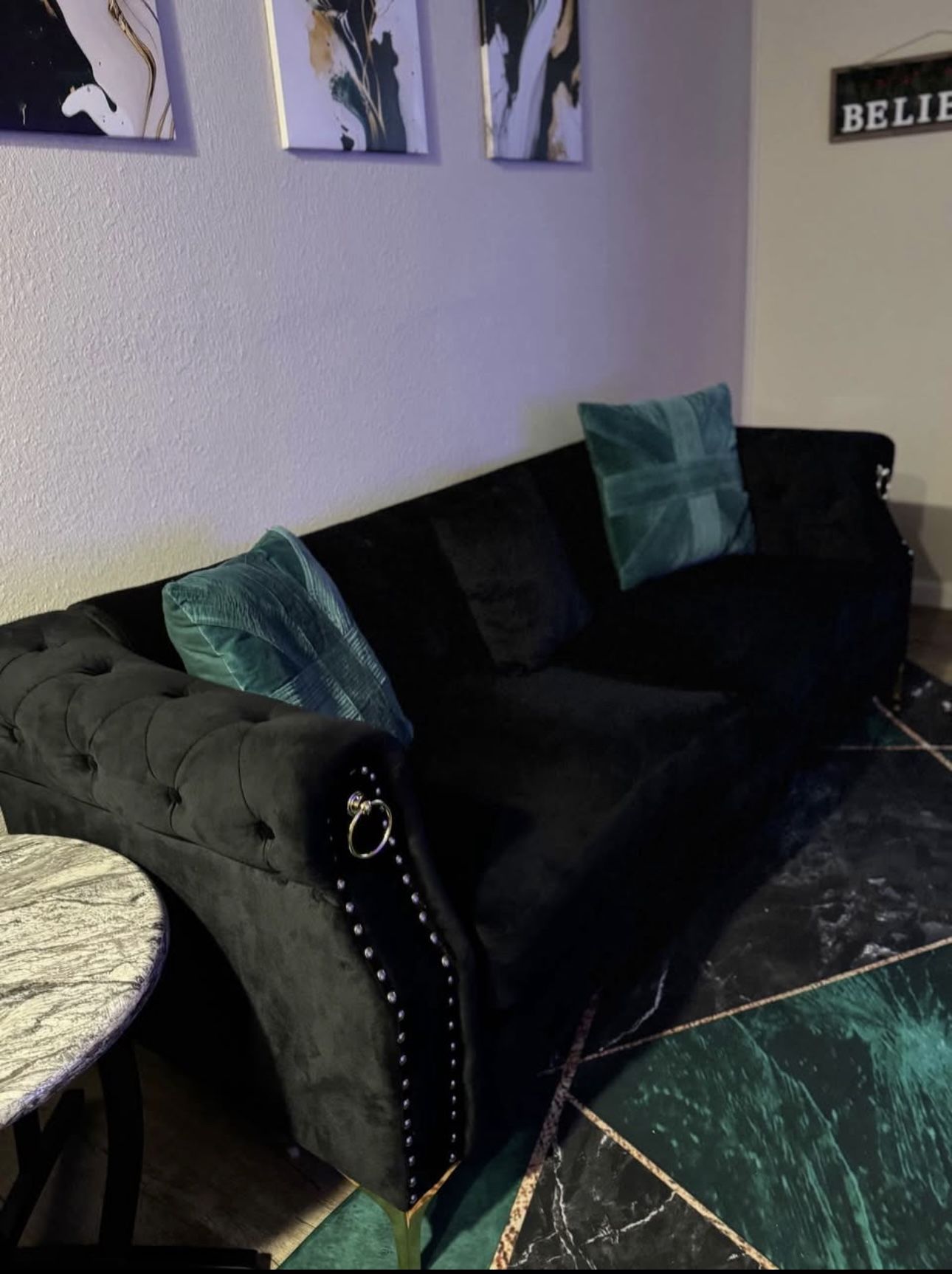 84.6” Velvet Sofa