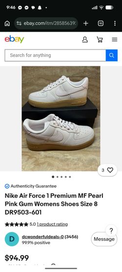 Pearl/ pink gum Nike Airforce