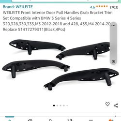WEILEITE Front Interior Door Pull Handles Grab Bracket Trim Set Compatible with BMW 3 Series 4 Series 320,328,330,335,M3 2012-2018 and 428, 435,M4 201