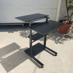 Portable Desk - Stand Up Or Sit Down - Adjustable Height 