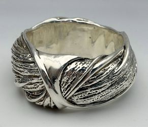 Jewelry Didae Shablool Israel 925 Sterling Silver Textured Bangle Bracelet 15mm 8.00” 80.00grams