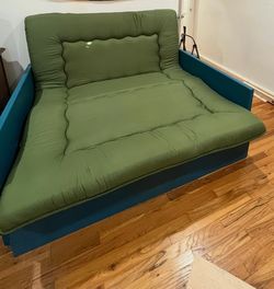Solid Wood Queen Futon / Daybed / Sofa Bed Frame – Converts to Queen Bed – Handmade