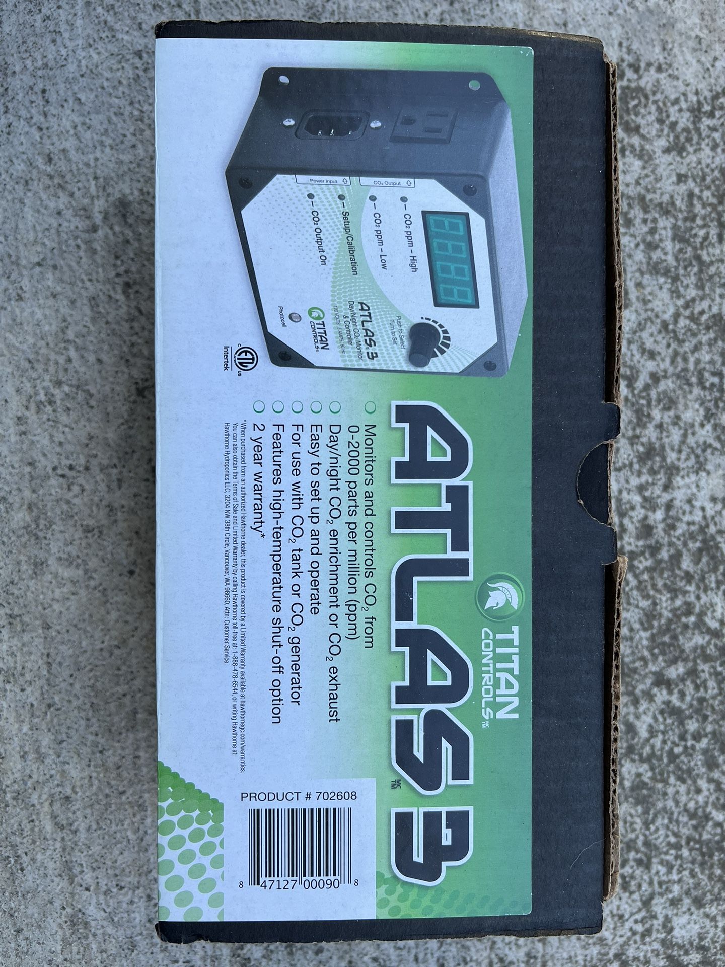 TITAN CONTROLS ATLAS 3 - DAY/NIGHT CO2 MONITOR/CONTROLLER + CO2 Regulator