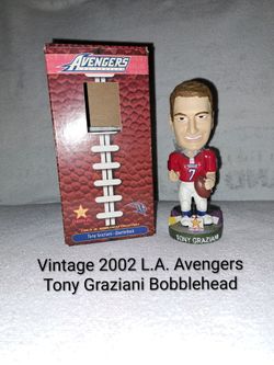 Brand New Open Box Vintage 2002 Tony Graziana L.A Avengers Arena Football League Ceramic Bobblehead