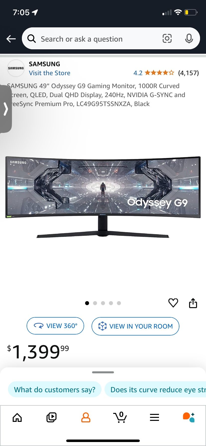 Samsung 49” Odyssey G9 Monitor
