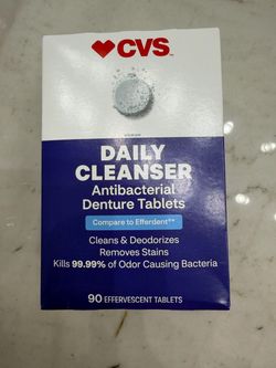 2 Boxes of Unopened CVS Anti-Bacterial Denture Cleanser. Priced for Fast Sale!