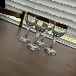 Tiny Communion Shot Glasses with Gold Trim