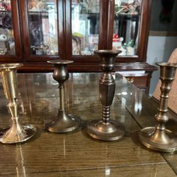 Lot Of Vintage Candle Holders 