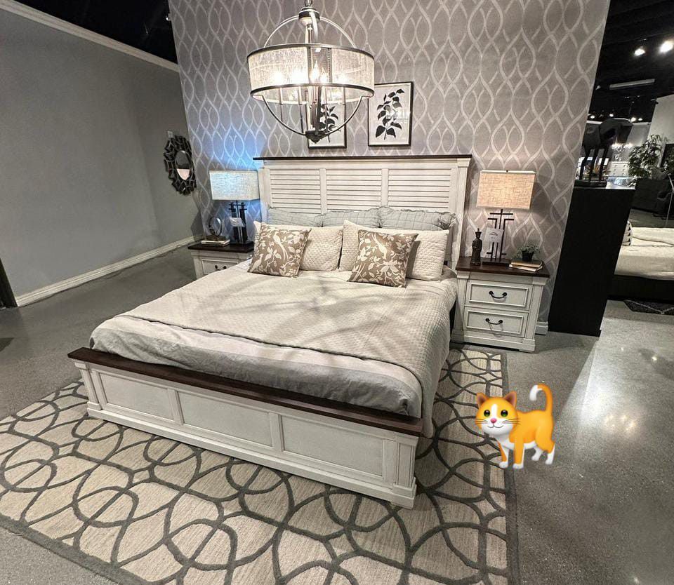 Hillcrest Bedroom Set Queen or King Bed Dresser Nightstand and mirror Chest Options 