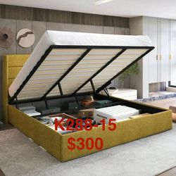 Sha Cerlin King Size Lift Up Hydraulic Storage Bed Frame K288-15