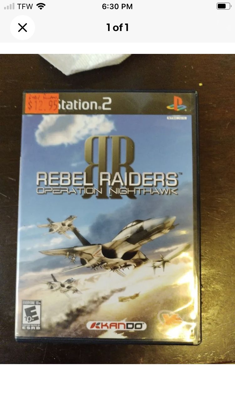 REBEL RAIDERS OPERATION NIGHTHAWK PS2 Playstation 2 COMPLETE Manual - Excellent!