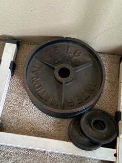 Weights 35lb each bench press