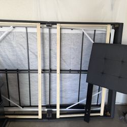 Full bed frame with metal box spring
