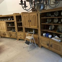 Solid Wood Wall Cabinets - 5 Pieces