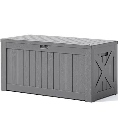 120-Gallon Gray Plastic Deck Box brand new in box $100 