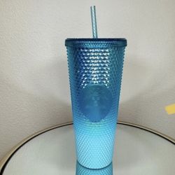 Starbucks VENTI  New blue aqua splash ombré 2023 studded tumbler 