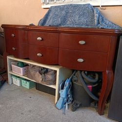 Wooden Bow-Front Dresser – Great Condition