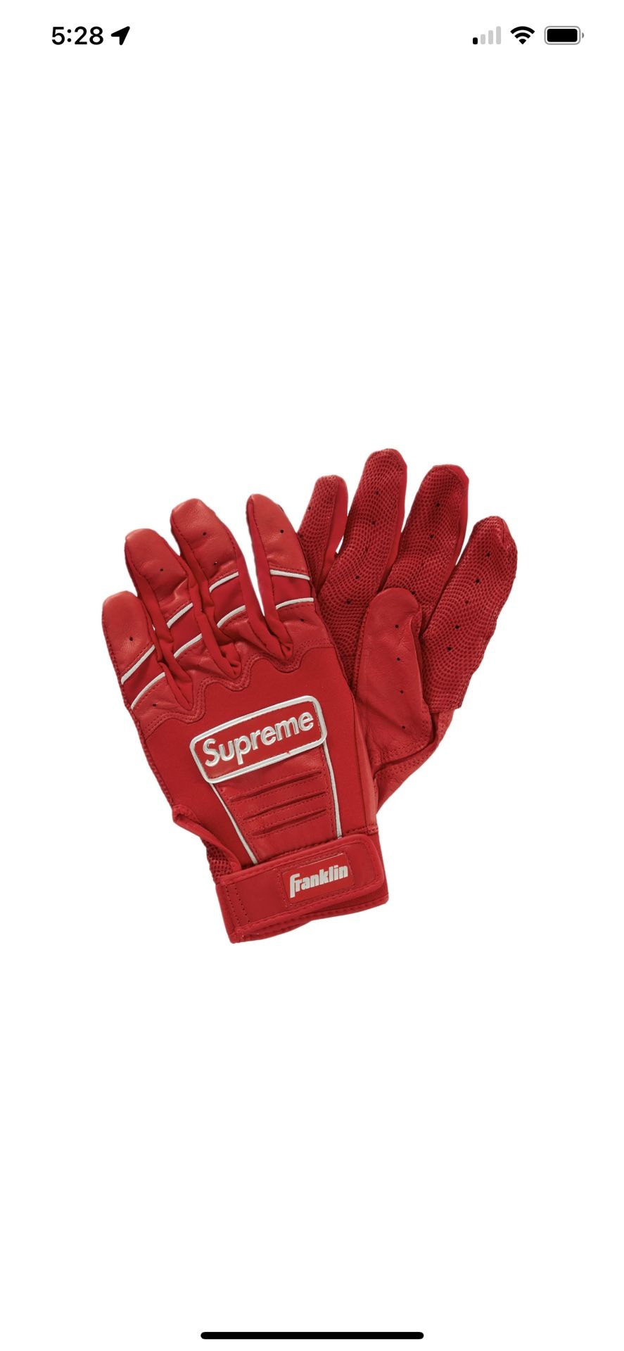 Red Supreme Batting Gloves Red Supreme Baseball Mitt Supreme X