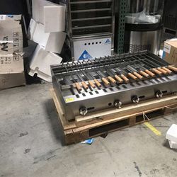 Commercial 48” Gas Shish Kebab Broiler (Cooler Depot) – 6 Burner – Excellent Condition