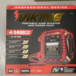 VIKING 3400 Peak Amp Pro Portable Car Battery Jump Starter and Power Pack