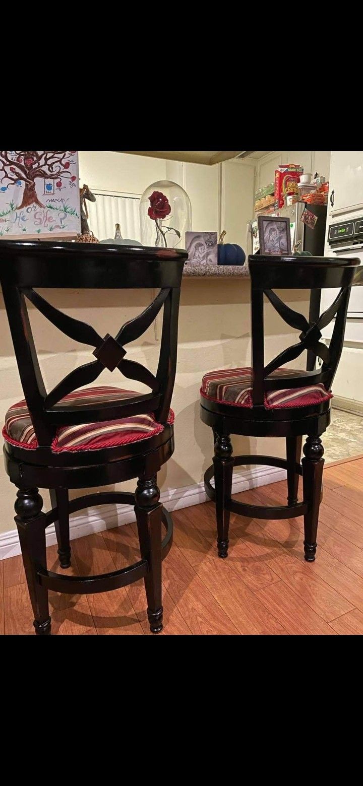 2 Lower counter Level Swivel Bar Stools Chairs Barstools 25" Inch TALL