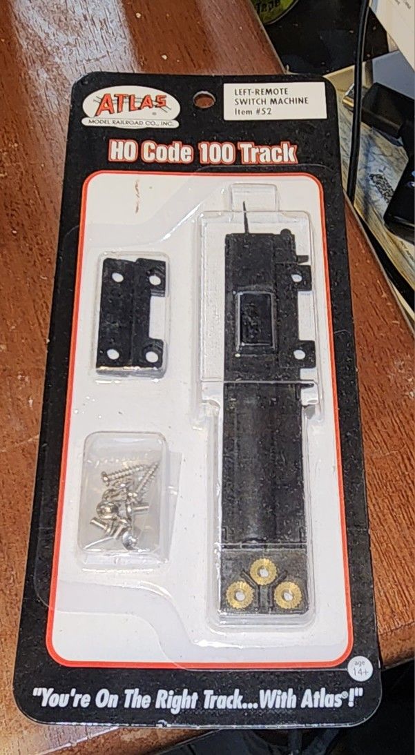 ATLAS HO CODE 100 LEFT REMOTE SWITCH MACHINE train track turn out ATL 52