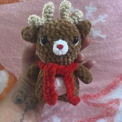 Crocheted Handmade Mini Reindeer
