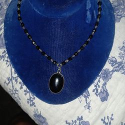 Black Bead Necklace