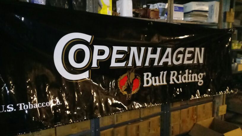 Wrangler and Copenhagen Banners. Bull Riding Racing Man Cave