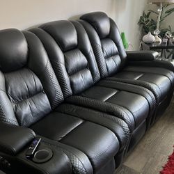 Leather Recliner Sectional