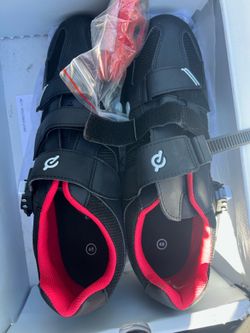 Peleton size 15 (EU size 48) cycling shoes w/ clips