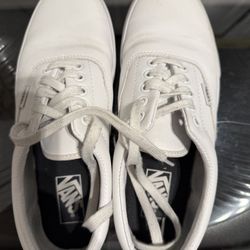 Like new VANS white leather mens shoes size 8