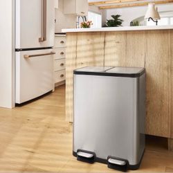 Stainless Steel Dual Compartment Step Trash Can