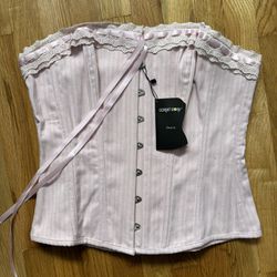 Corset Story — Pink Lace Trim Corset