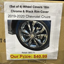 Wheel Covers 16in Chrome & Black Rim Cover 2019-2020 Chevrolet Cruze