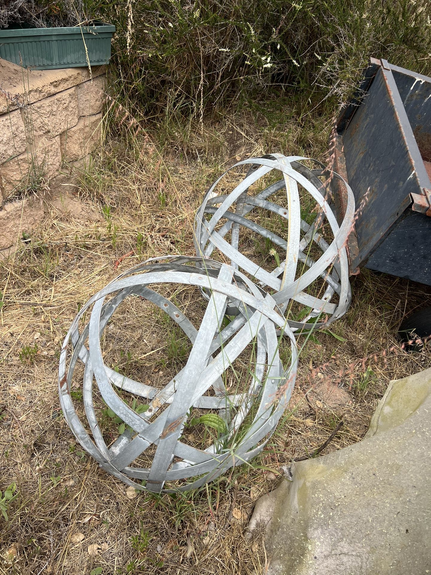 Upcycled Wine Barrel Band Sculptures