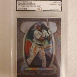 5 STAR Grading 10 WANDER FRANCO 2019 Bowman Chrome Sterling Continuity Pristine 